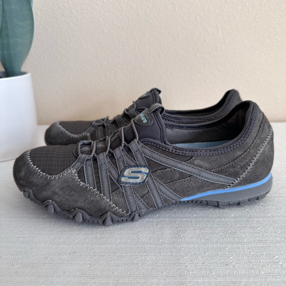 Skechers Gray Suede Low Top Slip On Casual Active Sneakers Women’s 7 - Picture 2 of 13